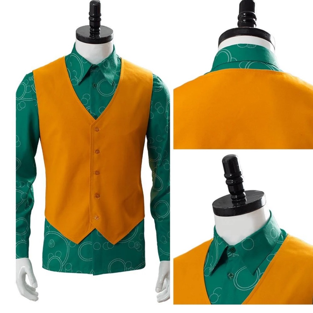 Joker Joaquin Phoenix Arthur Fleck Shirt With Vest Cosplay Costume XL
